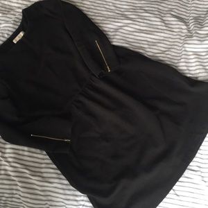 Black Loft Dress with Zipper Detail, Size 18
